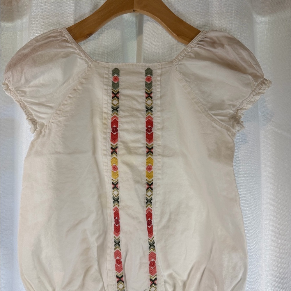 Gymboree Embroidered Cream Women's Peasant Top